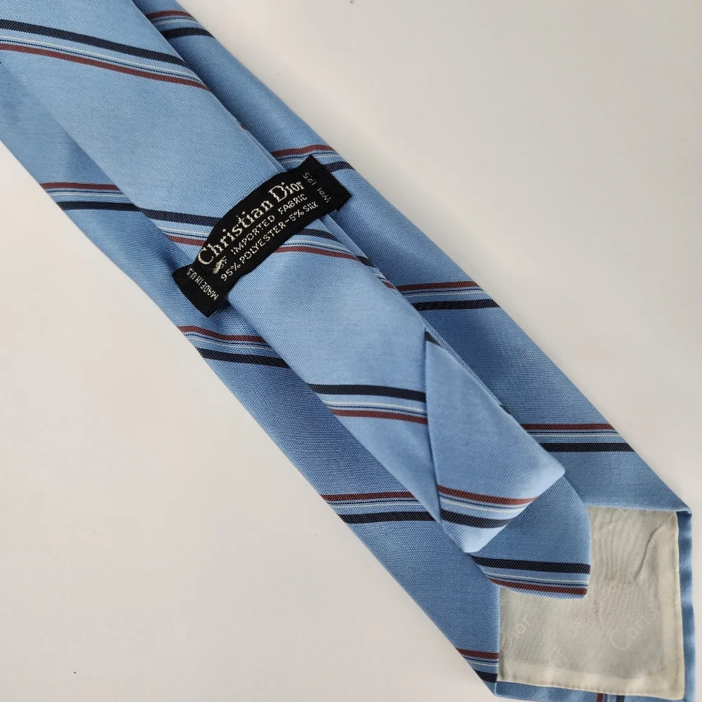 CHRISTIAN DIOR Blue & Red Tie.